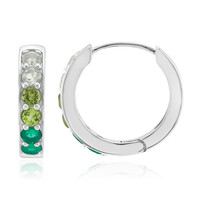 Boucles d'oreilles en argent et Améthyste verte