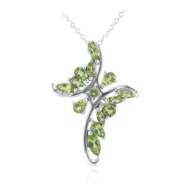 Burmesischer Peridot-Silberhalskette