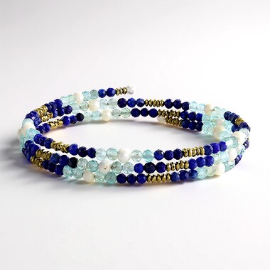 Lapis Lazuli Steel Bangle (Riya)