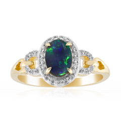 Gouden ring met een Lightning Ridge Zwarte Opaal