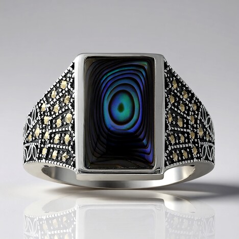 Anello in argento con Conchiglia Abalone (Annette classic)