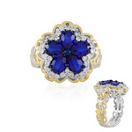 Zilveren ring met kobaltblauwe spinelstenen (Gems en Vogue)