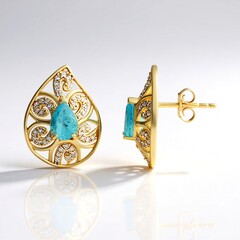 Blue Apatite Silver Earrings