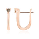 Boucles d'oreilles en argent et Diamant rose Argyle I1 (Annette)