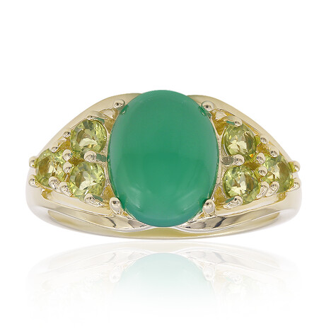 Grüner Onyx-Silberring