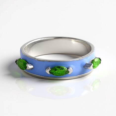 Anello in argento con Diopside Russo