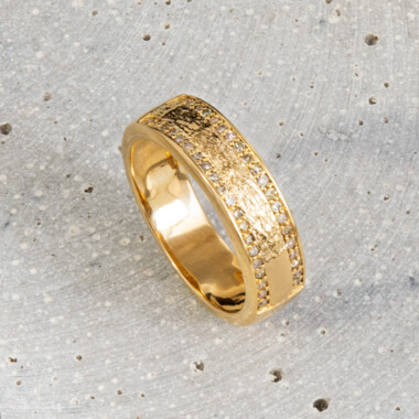 Anello in argento con Diamante Champagne I2