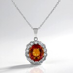 Collana in argento con Quarzo Mistico Arancione