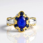 Anello in argento con Spinello Cobalto (Gems en Vogue)