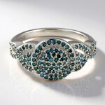 Bague en argent et Diamant fantaisie