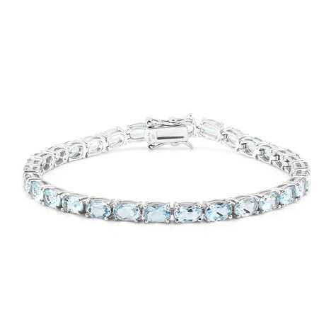 Himmelblauer Topas-Silberarmband