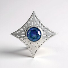 Ciondolo in argento con Topazio Mistico Blu