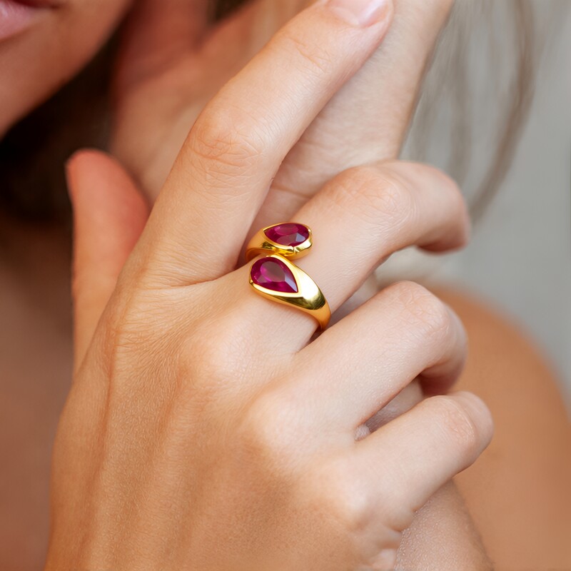 Pinkfarbener Madagaskar-Saphir-Silberring (de Melo Essence)