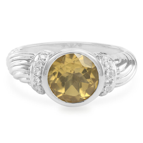 Champagner-Quarz-Silberring