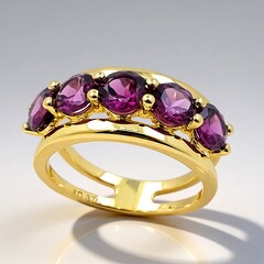 Anello in oro con Granato Magenta