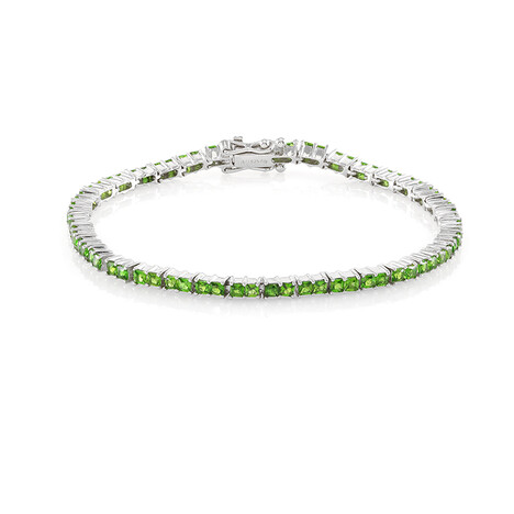 Zilveren armband met Russische diopsiedstenen