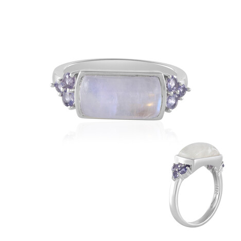 Anello in argento con Pietra di Luna Blu (KM by Juwelo)