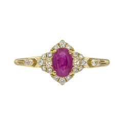 Gouden ring met een AAA Mozambique robijn