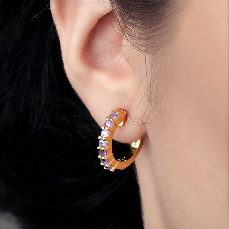 Boucles d'oreilles en argent et Tanzanite