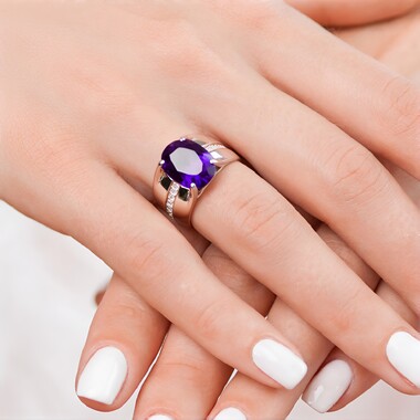 Anello in argento con Ametista Siberiana (de Melo Essence)