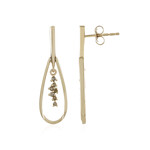 I2 Schokoladen-Brillant-Goldohrringe