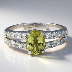 Anello in argento con Apatite Lemon