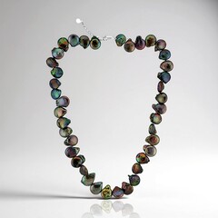 Collana in argento con Perla d'Acqua Dolce Keshi Nera