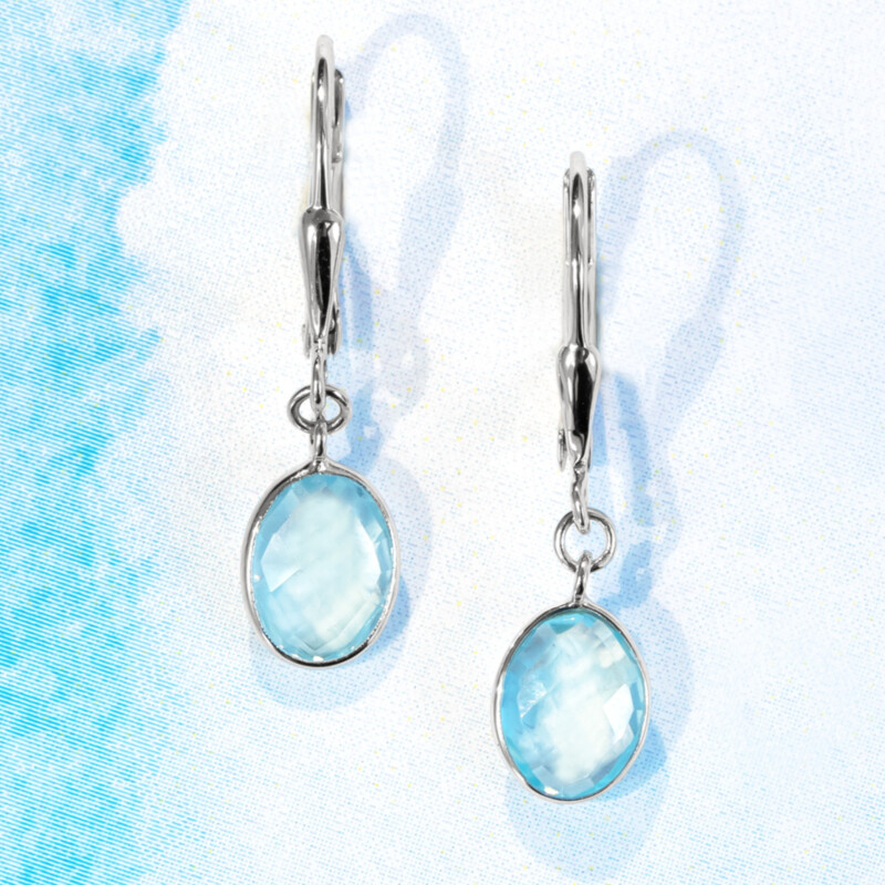 Orecchini in argento con Topazio Blu Cielo