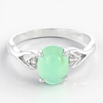Bague en argent et Chrysoprase impériale