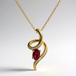 Collier en or et Rubis AAA du Mozambique