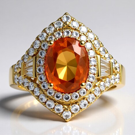 Anello in oro con Granato Mandarino (CIRARI)