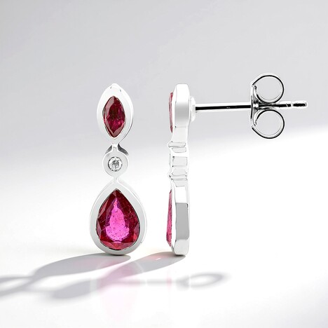 Boucles d'oreilles en argent et Rubis de Bemainty