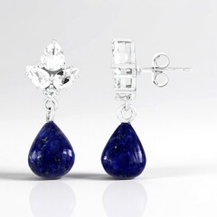 Boucles d'oreilles en argent et Lapis-Lazuli