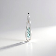 Ciondolo in argento con Diamante Blu Cielo I2