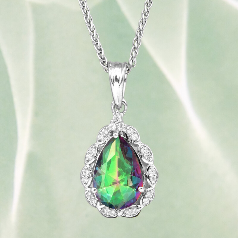 Colgante en plata con Cuarzo místico