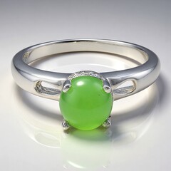 Anello in argento con Crisoprasio Imperiale
