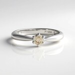 Anello in platino con Diamante Cioccolato SI2