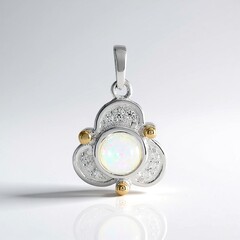 Ciondolo in argento con Opale di Welo (Granulieren)