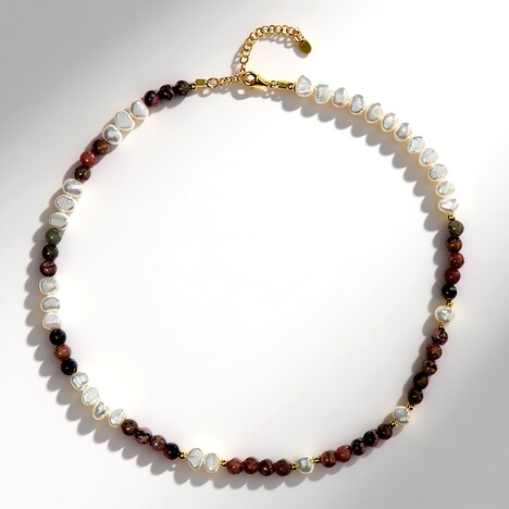 Collier en argent et Rhodonite