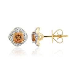 Pendientes en oro con Topacio tepetate
