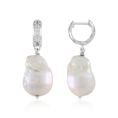 Pendientes en plata con Perla blanca Freshwater (Ornaments by de Melo)