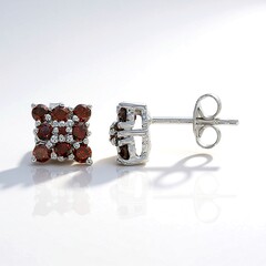 Orecchini in placcati in platino con Diamante Fancy