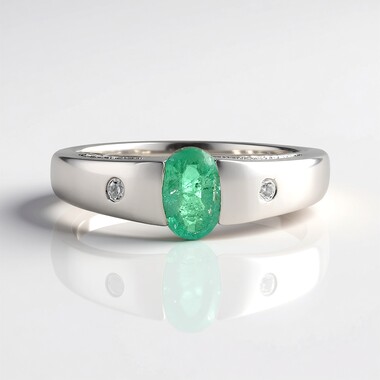 Anello in argento con Smeraldo Russo