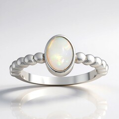 Anello in argento con Opale Australiano