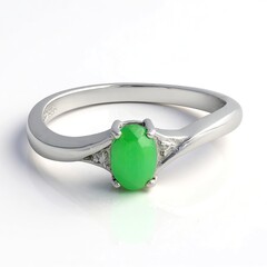 Anello in argento con Crisoprasio Imperiale