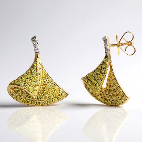 Orecchini in oro con Diamante Giallo SI2 (CIRARI)