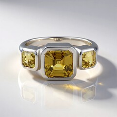 Anello in argento con Zircone Giallo