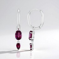 Pendientes en plata con Granate Magenta