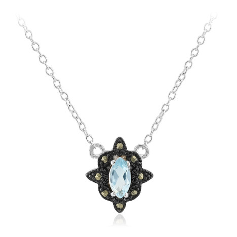Himmelblauer Topas-Silbercollier
