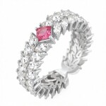 Bague en argent et Saphir rose de Madagascar (de Melo Essence)